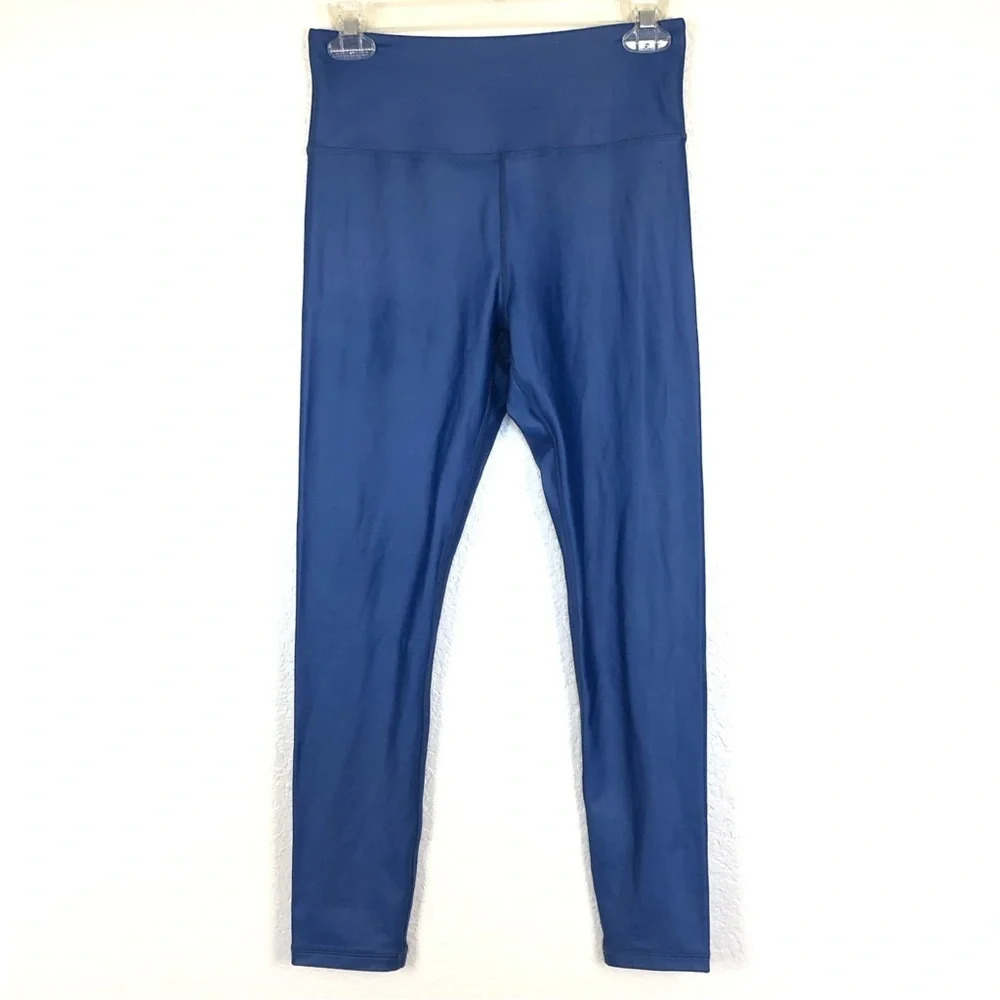 Zyia Active Blue Metallic Light N Tight Hi Rise Leggings Size 6-8